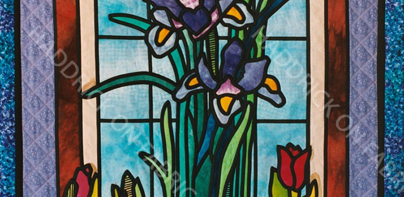 iris with spr tulips