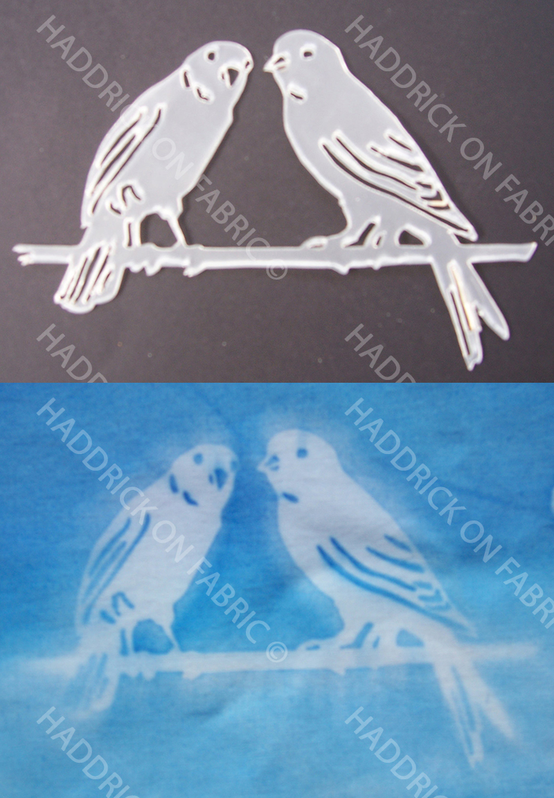 Stencil: Pair of birds on a perch