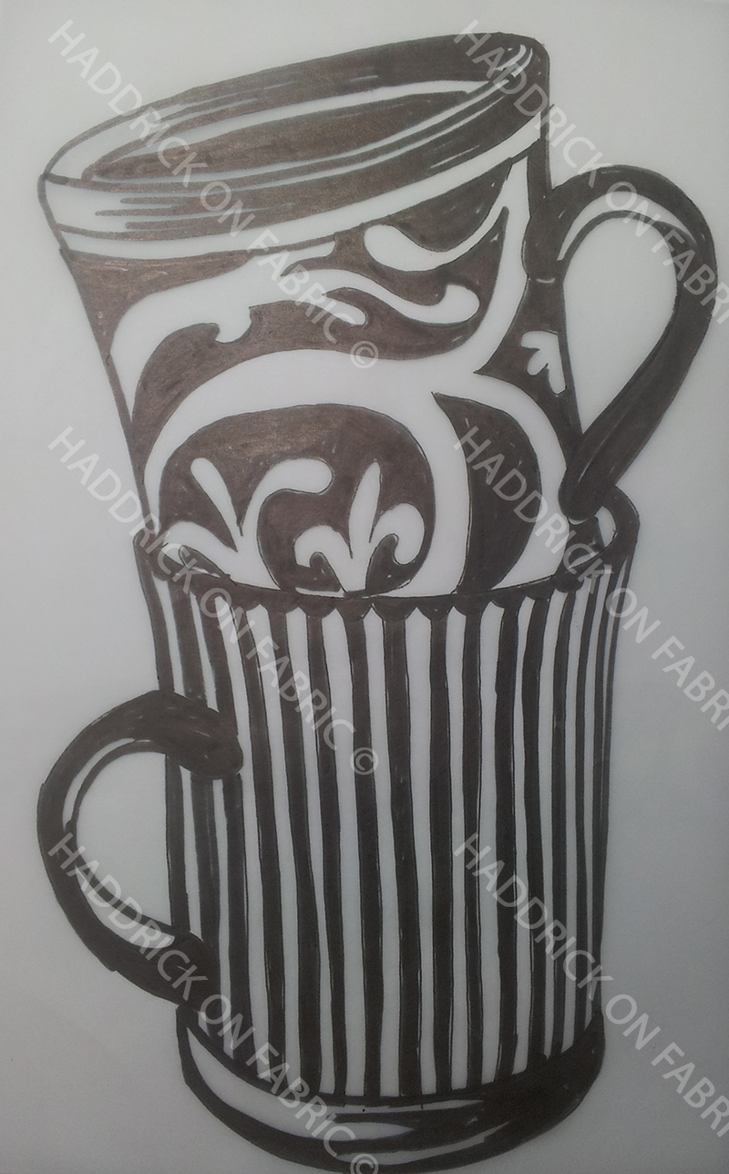 Stencil Stacked Mugs